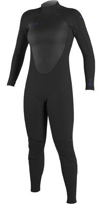 2024 O'Neill Womens Epic 4/3mm Back Zip Wetsuit 4214B - Black